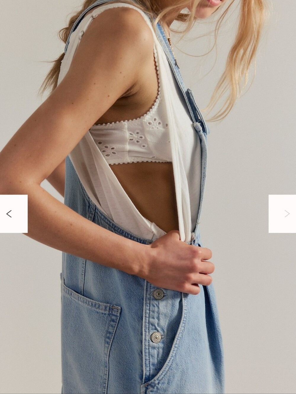 NWT Free People We The Free Rambler Overalls Light Blue Denim Wide-Leg Msrp $148 - Picture 2 of 8